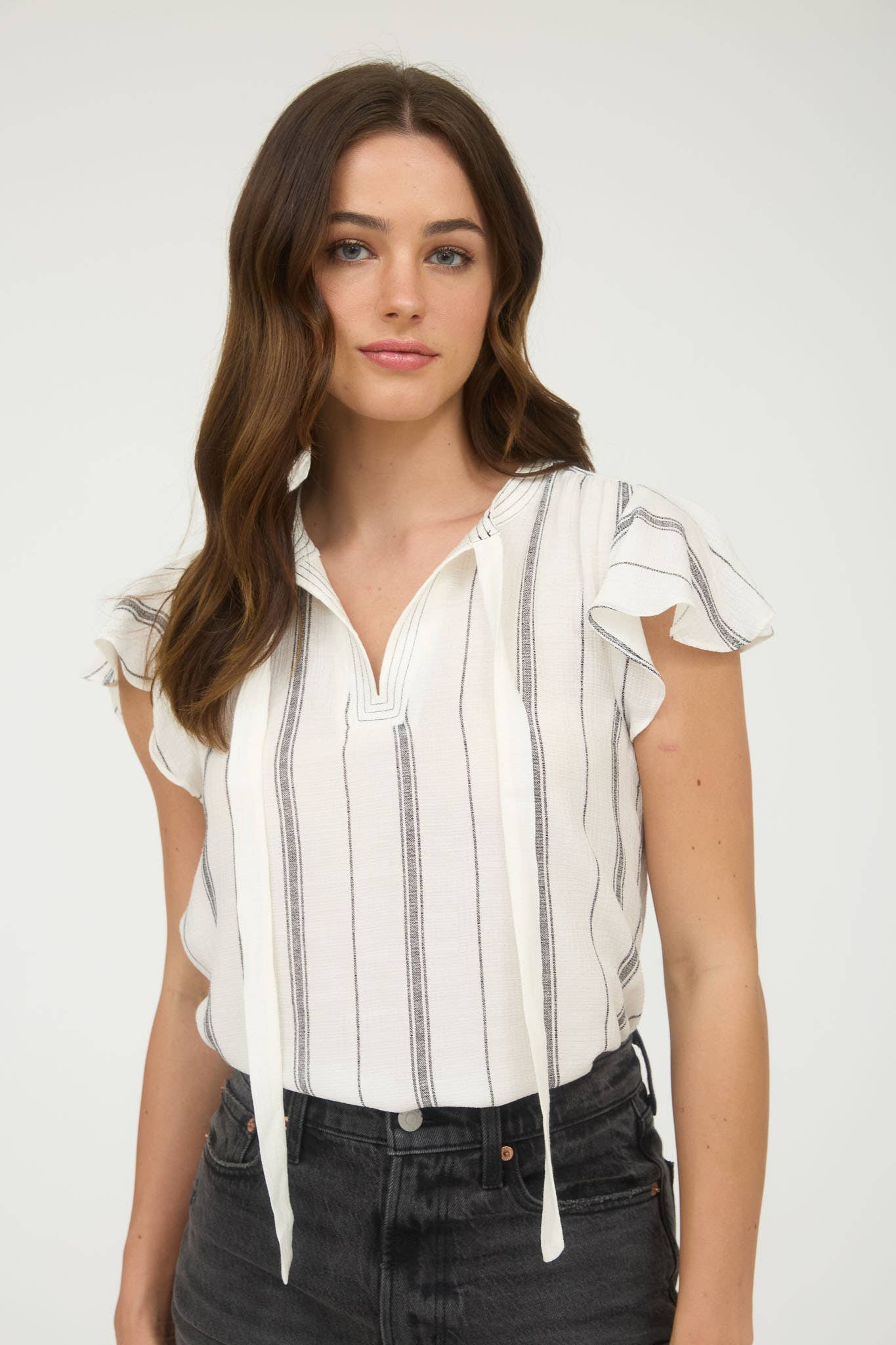 Tie-neck Flutter Top