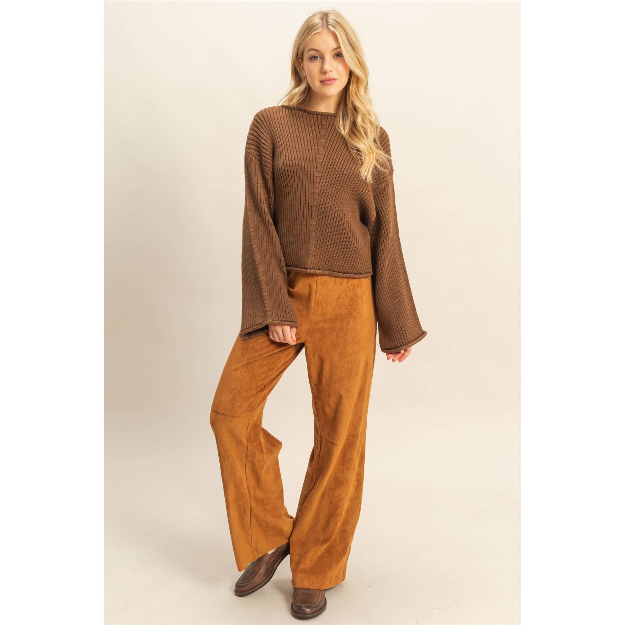Cropped Bell – Sleeve Pullover
