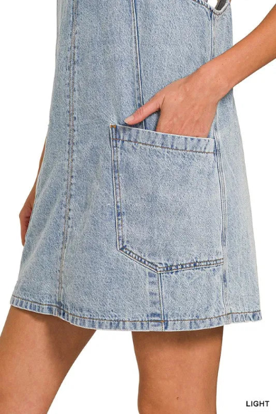 Denim Overall Mini Dress - alternate view