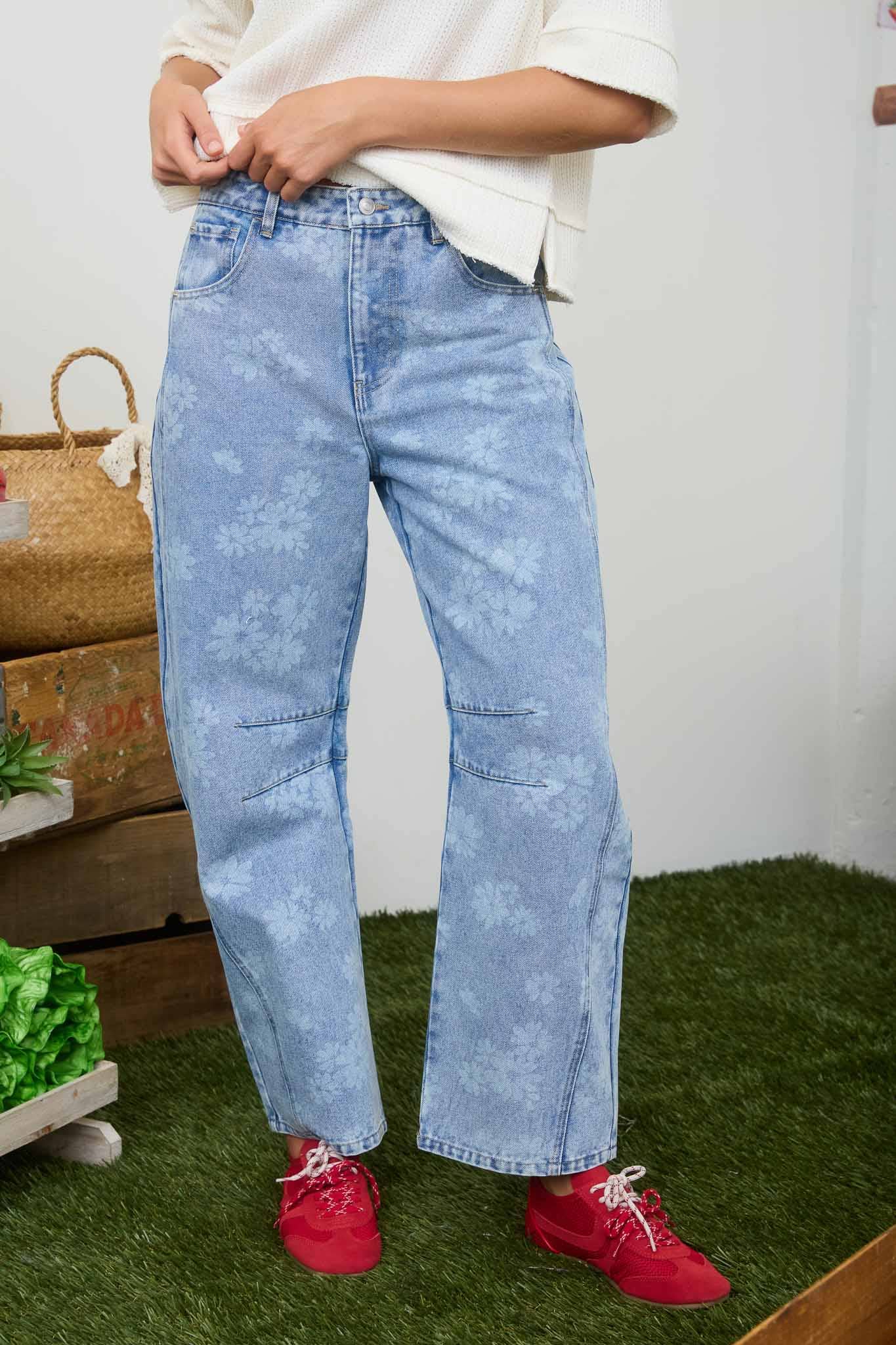 Floral wide-leg pants