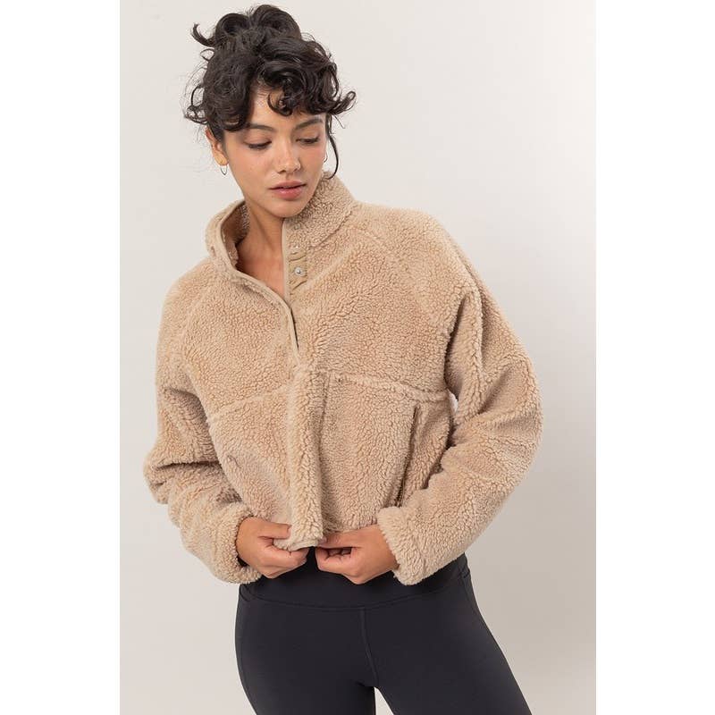Women’ Cropped Sherpa Jacket - alternate view