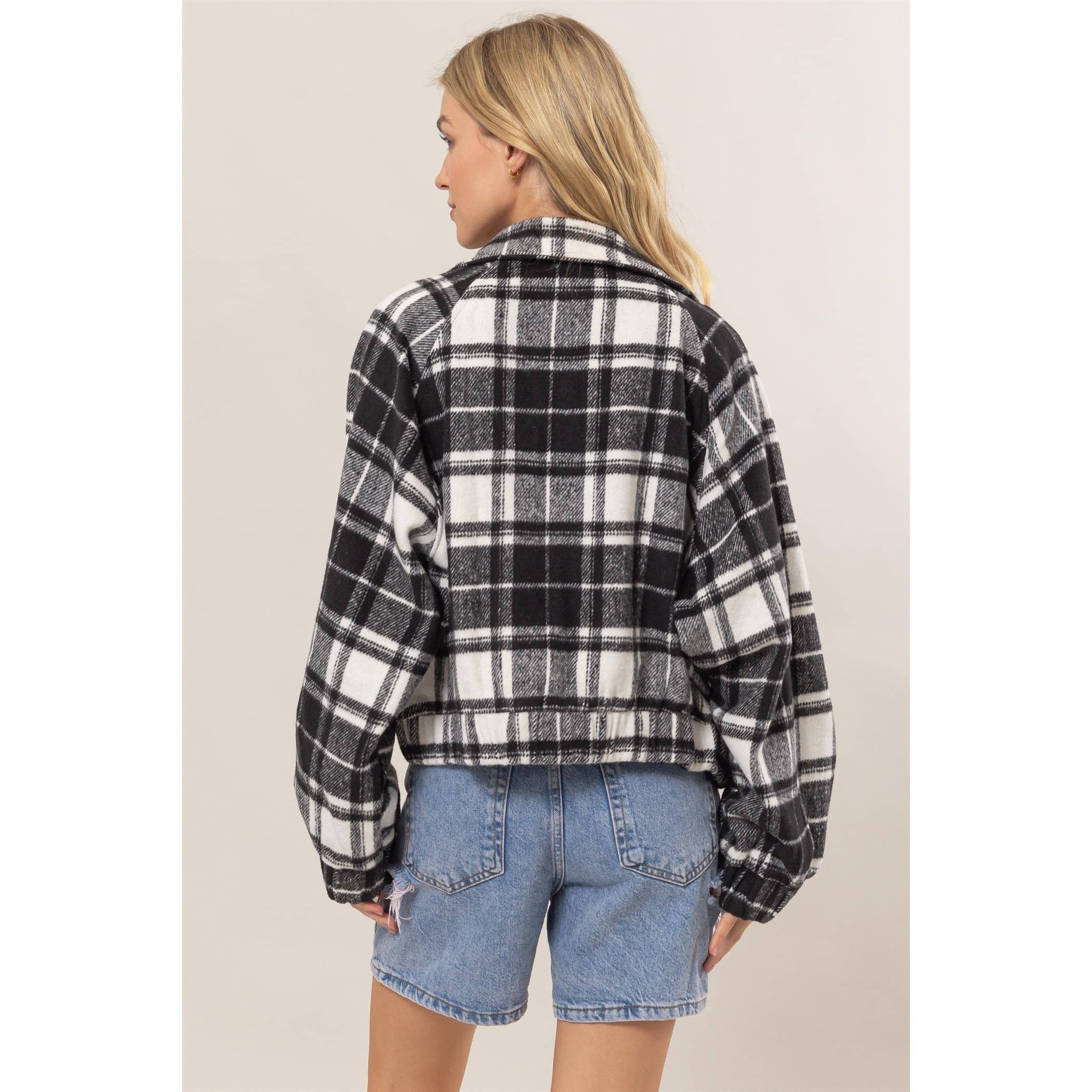 Plaid zip-up jacket - alternate view