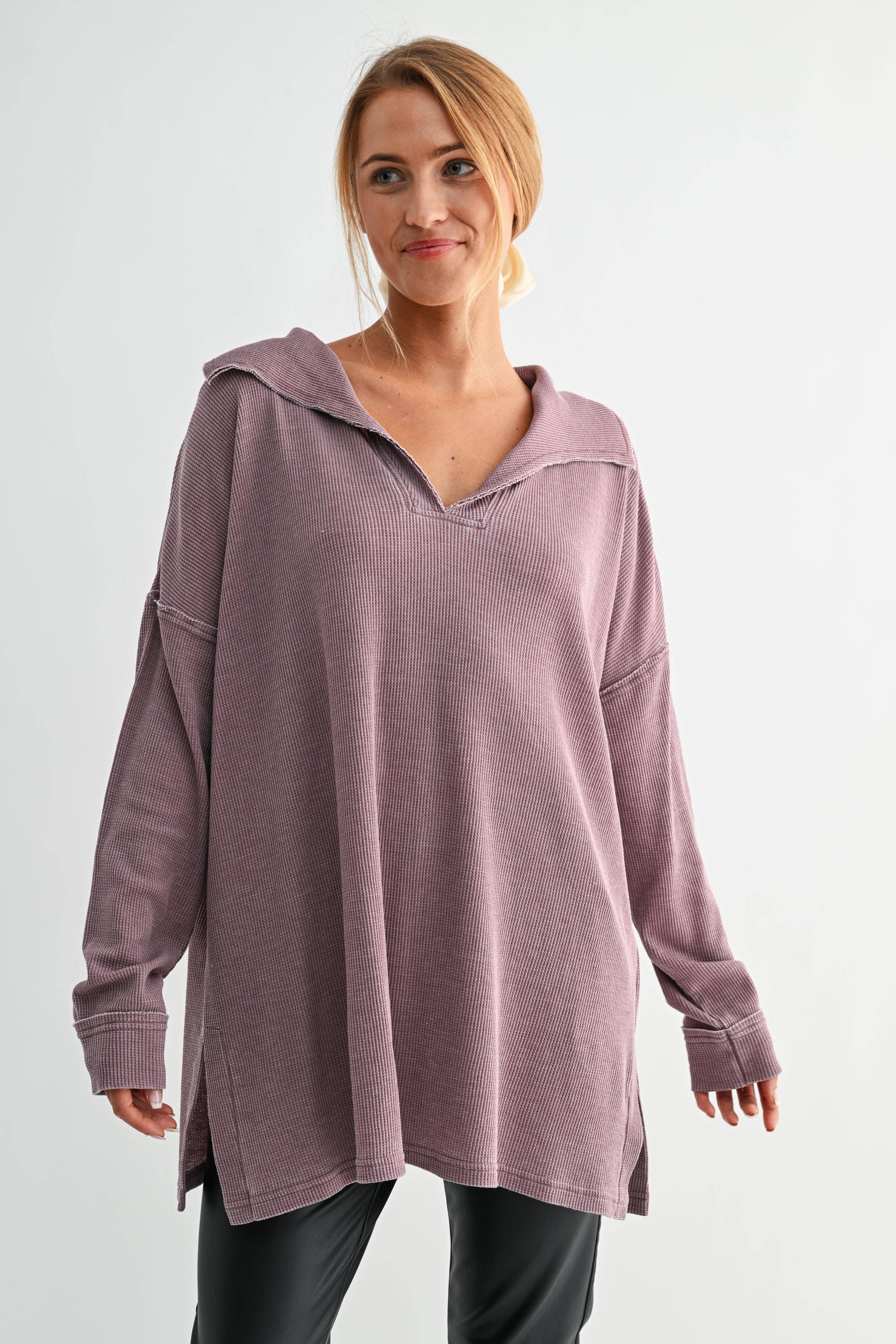 Oversized Waffle Top - alternate view