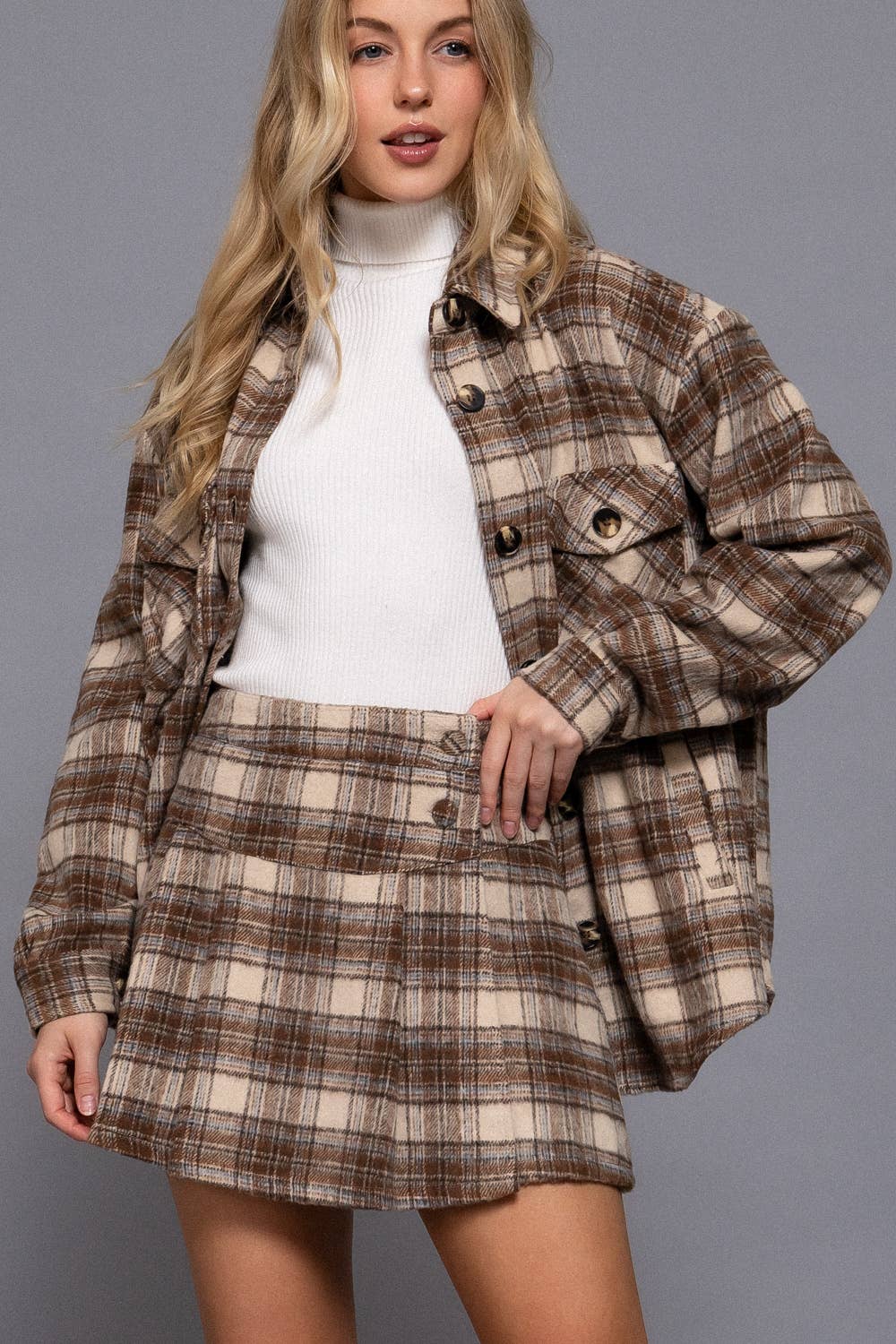 Button-Flap A-Line Skirt - alternate view