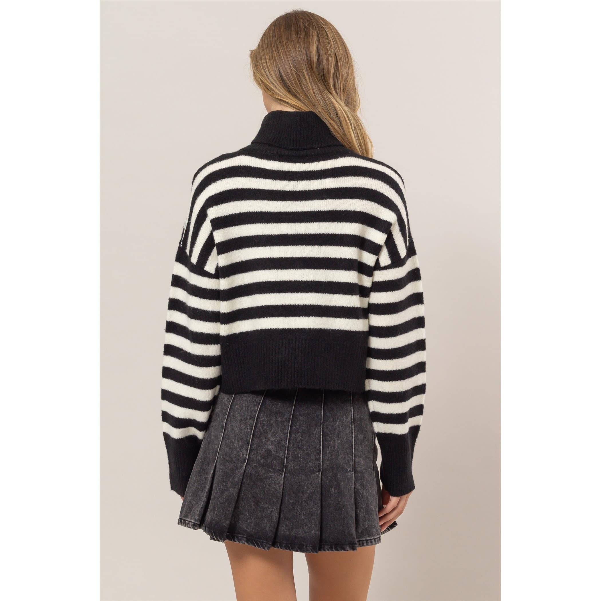 Striped Turtleneck Sweater - alternate view