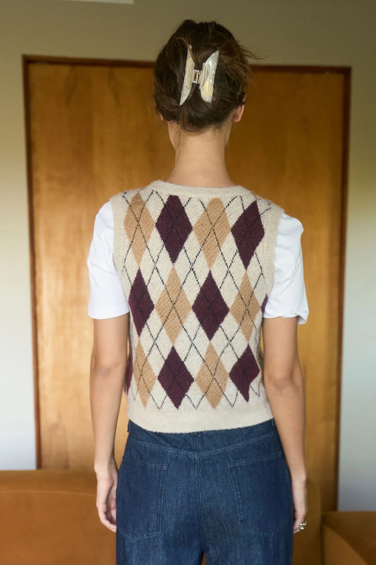 Argyle Cropped Vest
