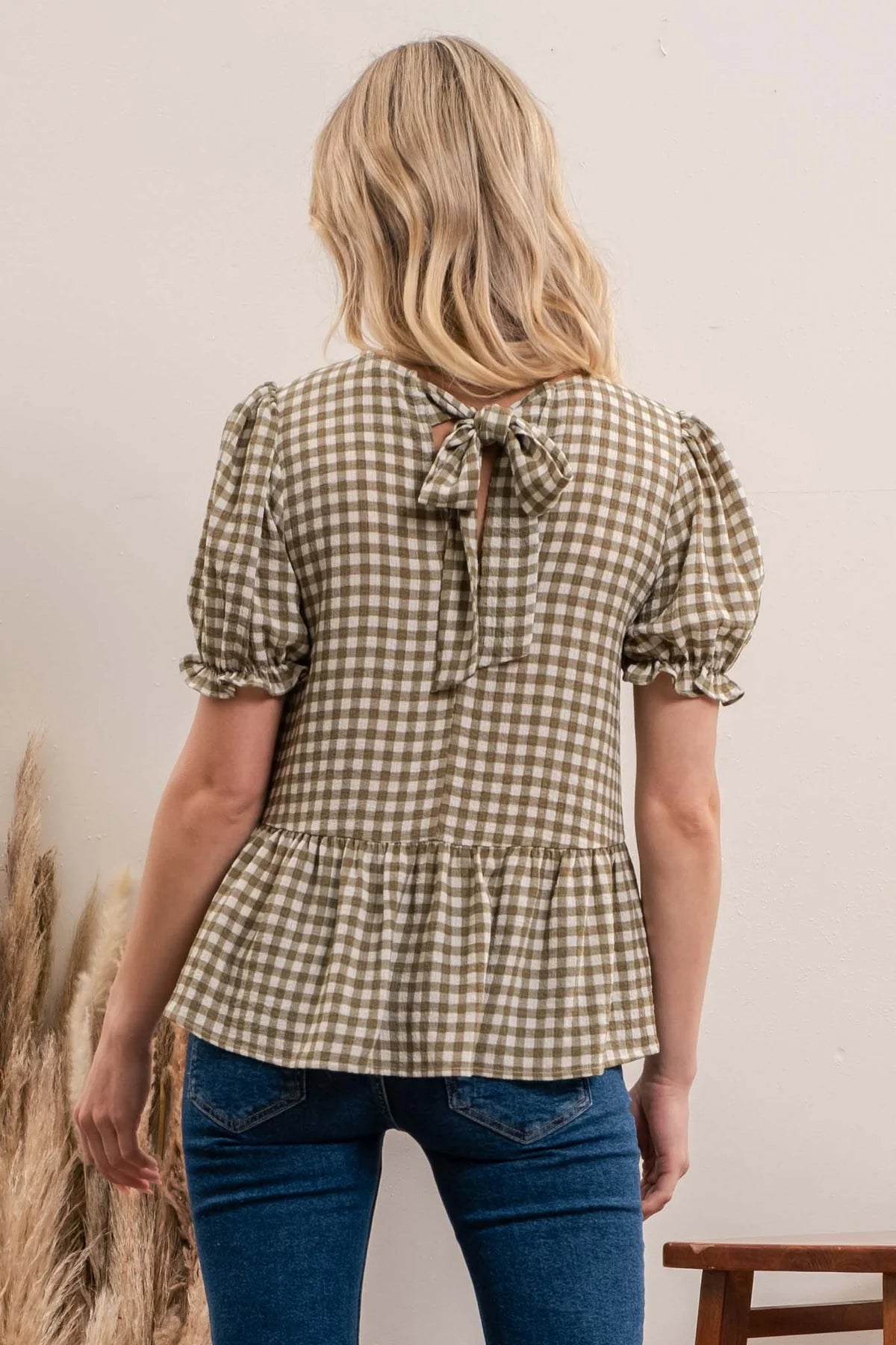 Women’ Checkered Blouse - alternate view