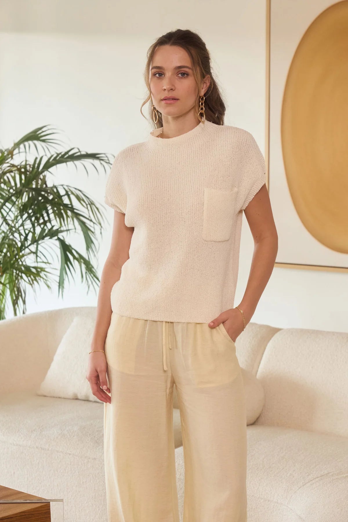 Mock-neck Pocketed Top - alternate view