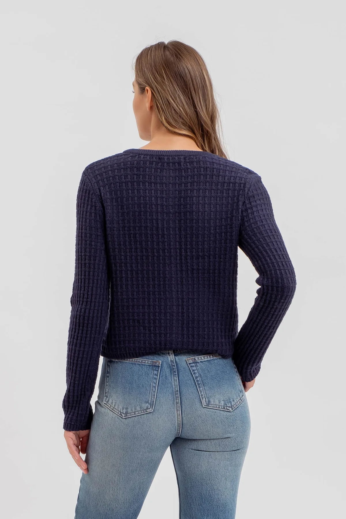 Cropped Buttoned Cardigan - alternate view