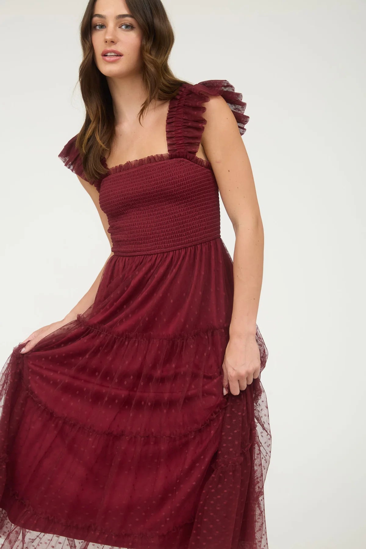 Smocked Bodice Tiered Dress - alternate view