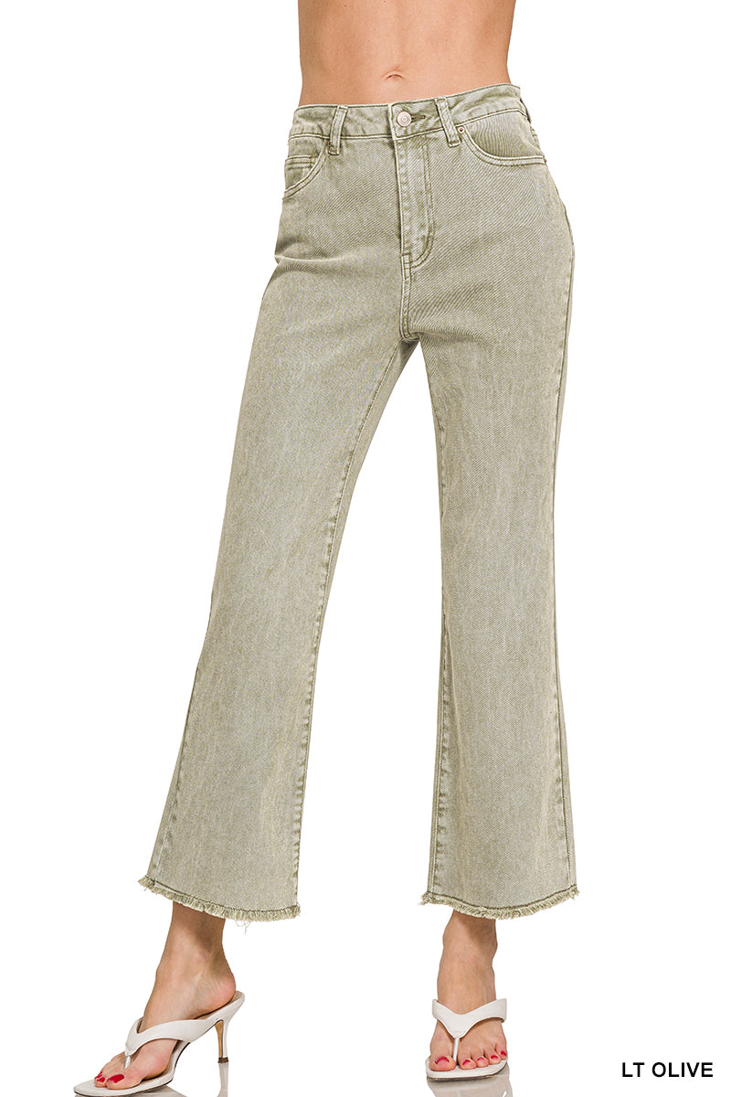 High-waisted cropped flares