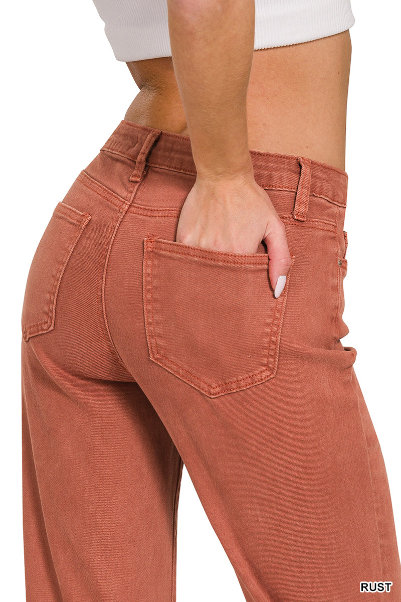 High-rise flared frayed pants - alternate view