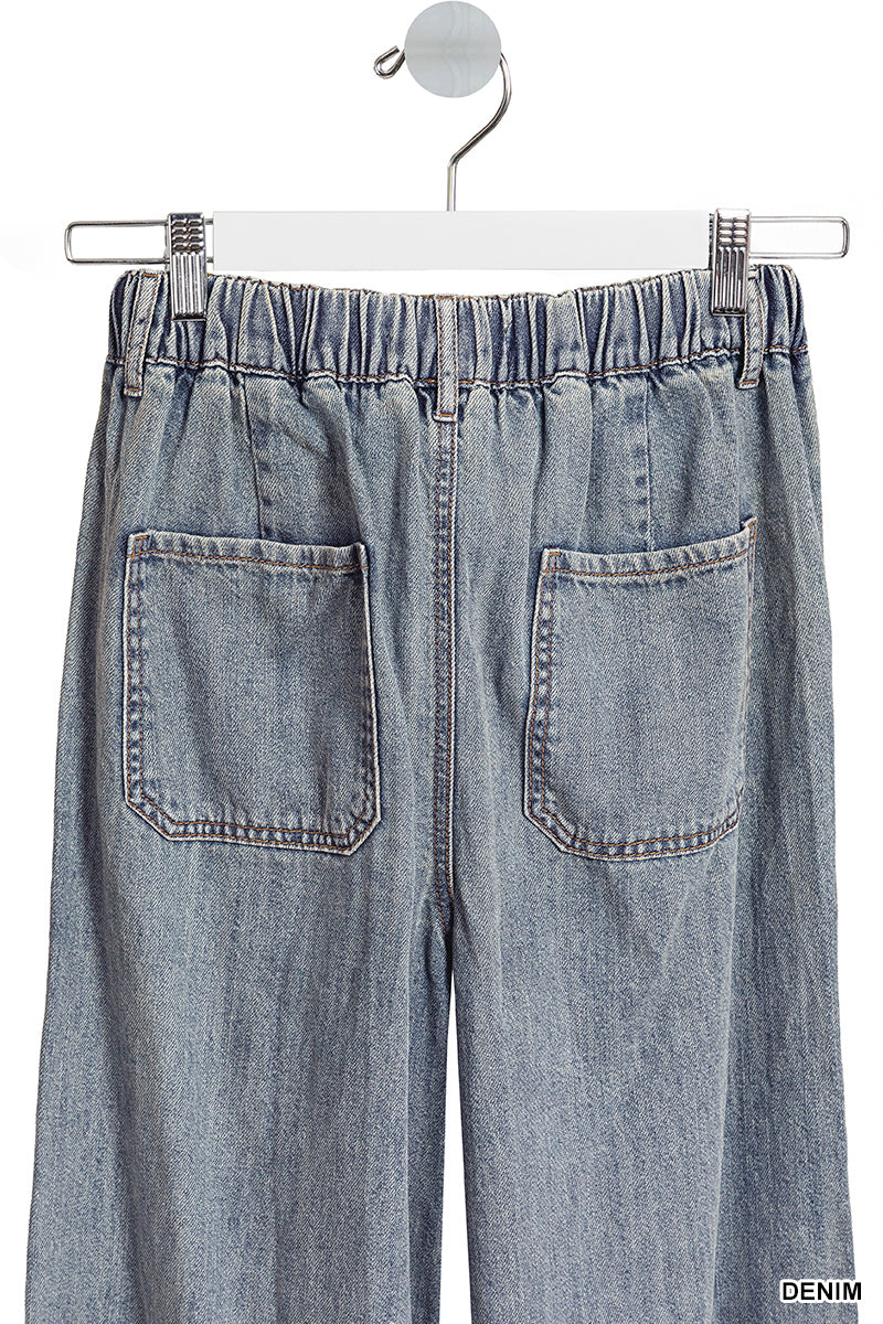 Wide-leg drawstring pants - alternate view