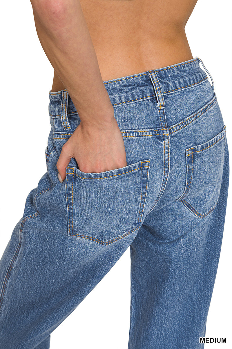 High-rise cuffed wide jeans - alternate view