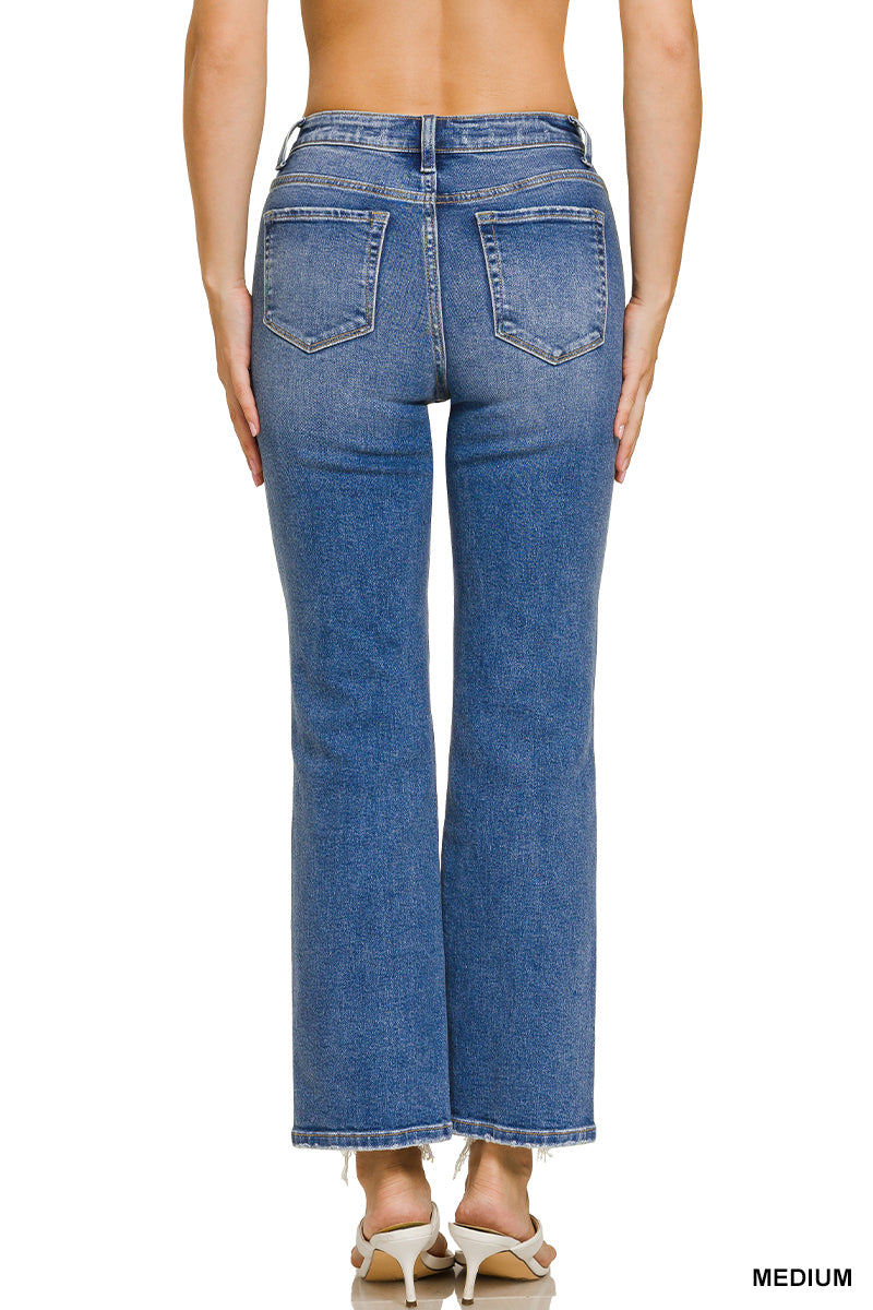 High-rise cropped flare jeans