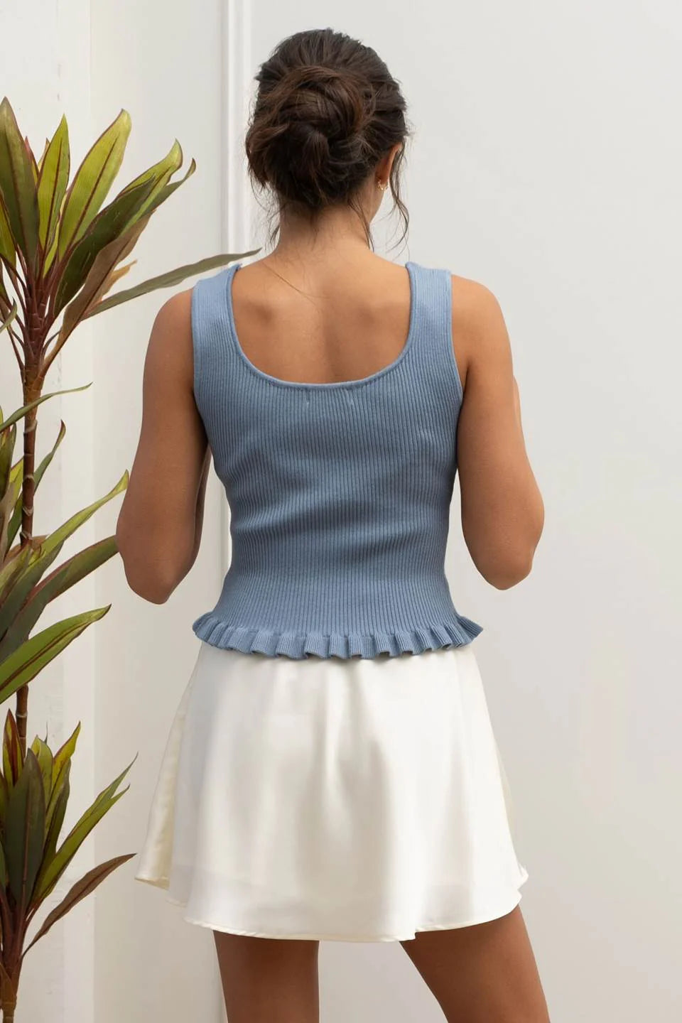 Women’s Square Neck Ruffled Top