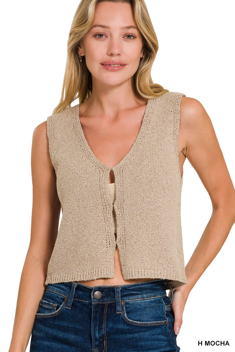 Cropped V – neck Sleeveless Top - alternate view