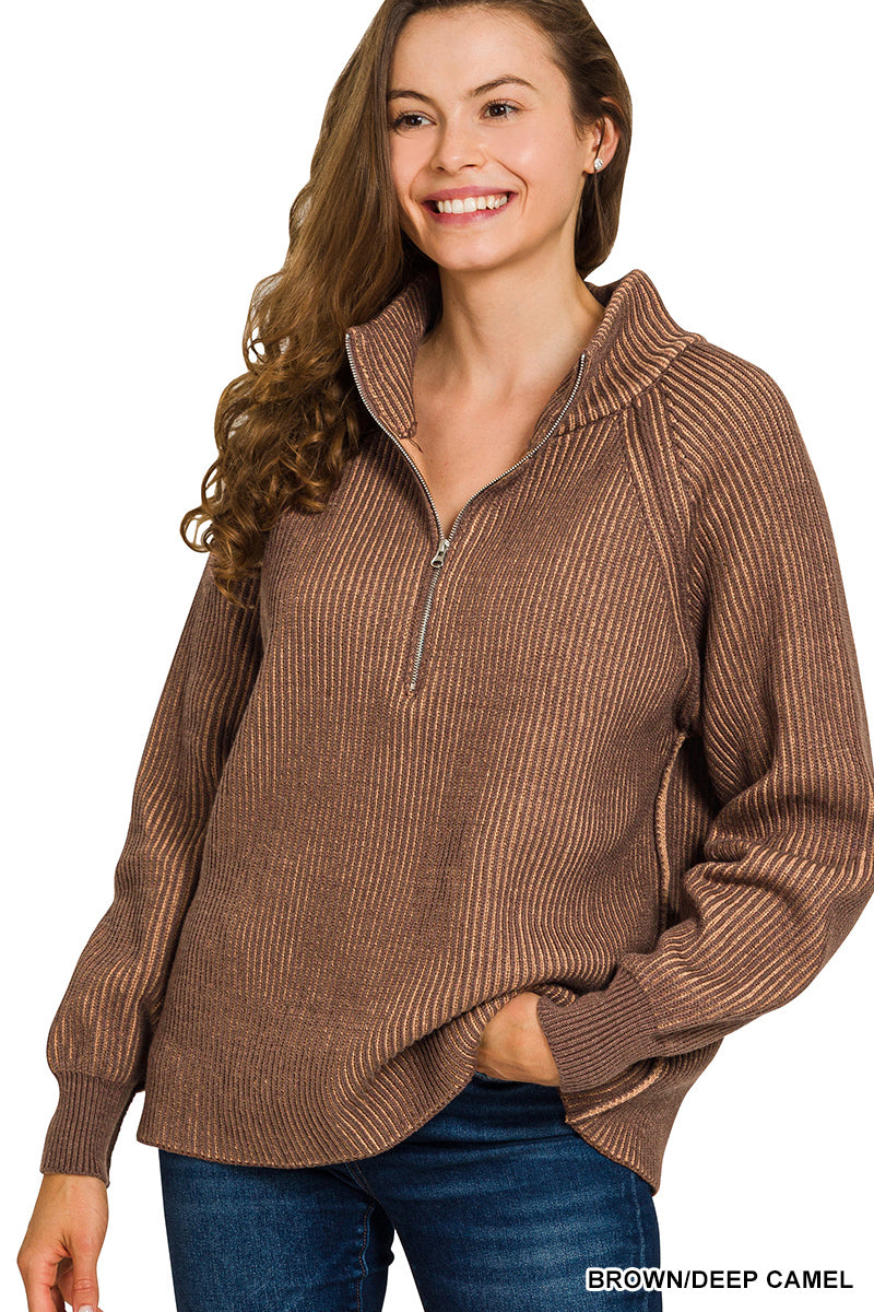 Women’s Oversized Half-Zip Sweater - alternate view