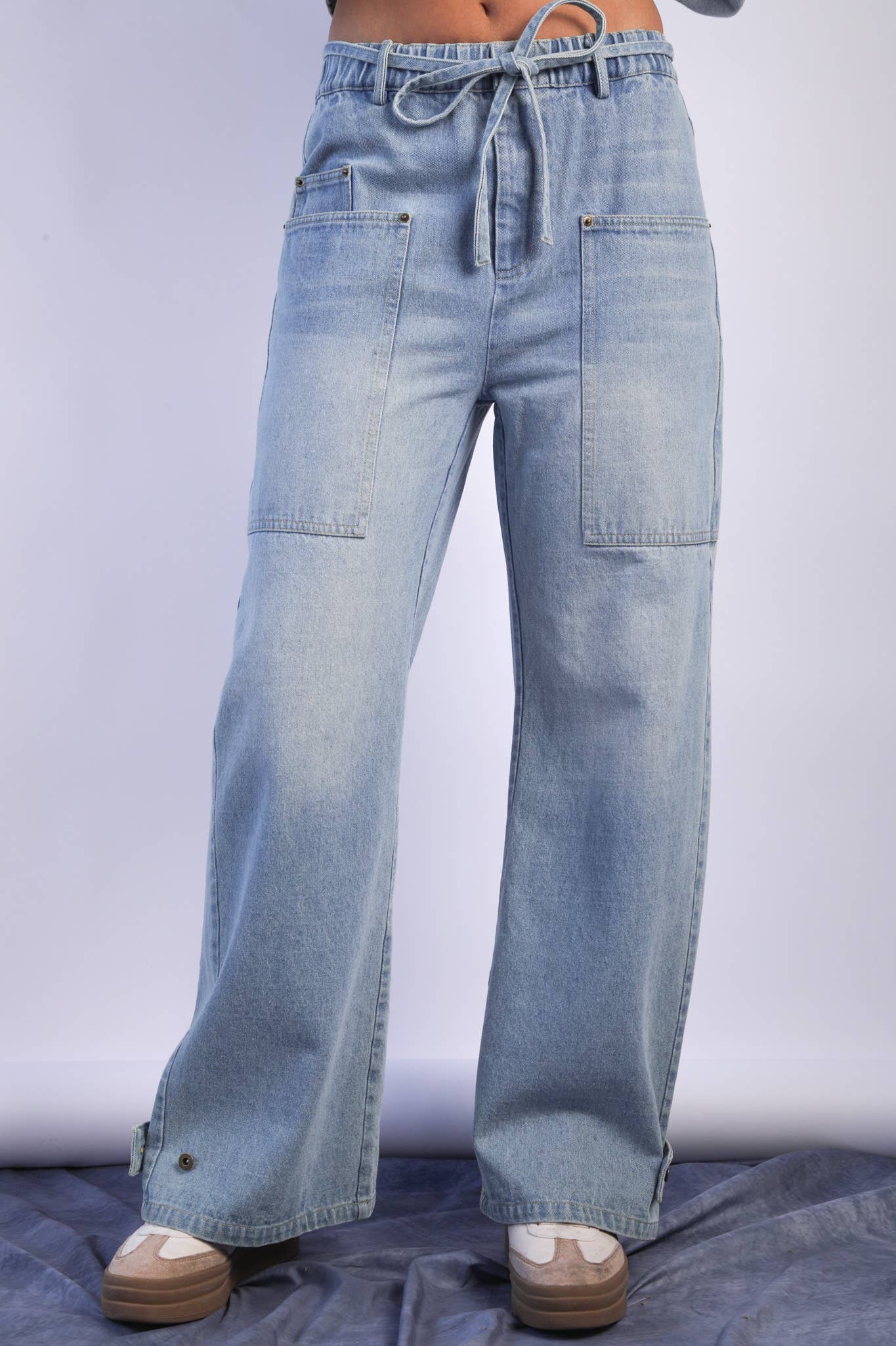 Wide Leg Denim Pants - alternate view