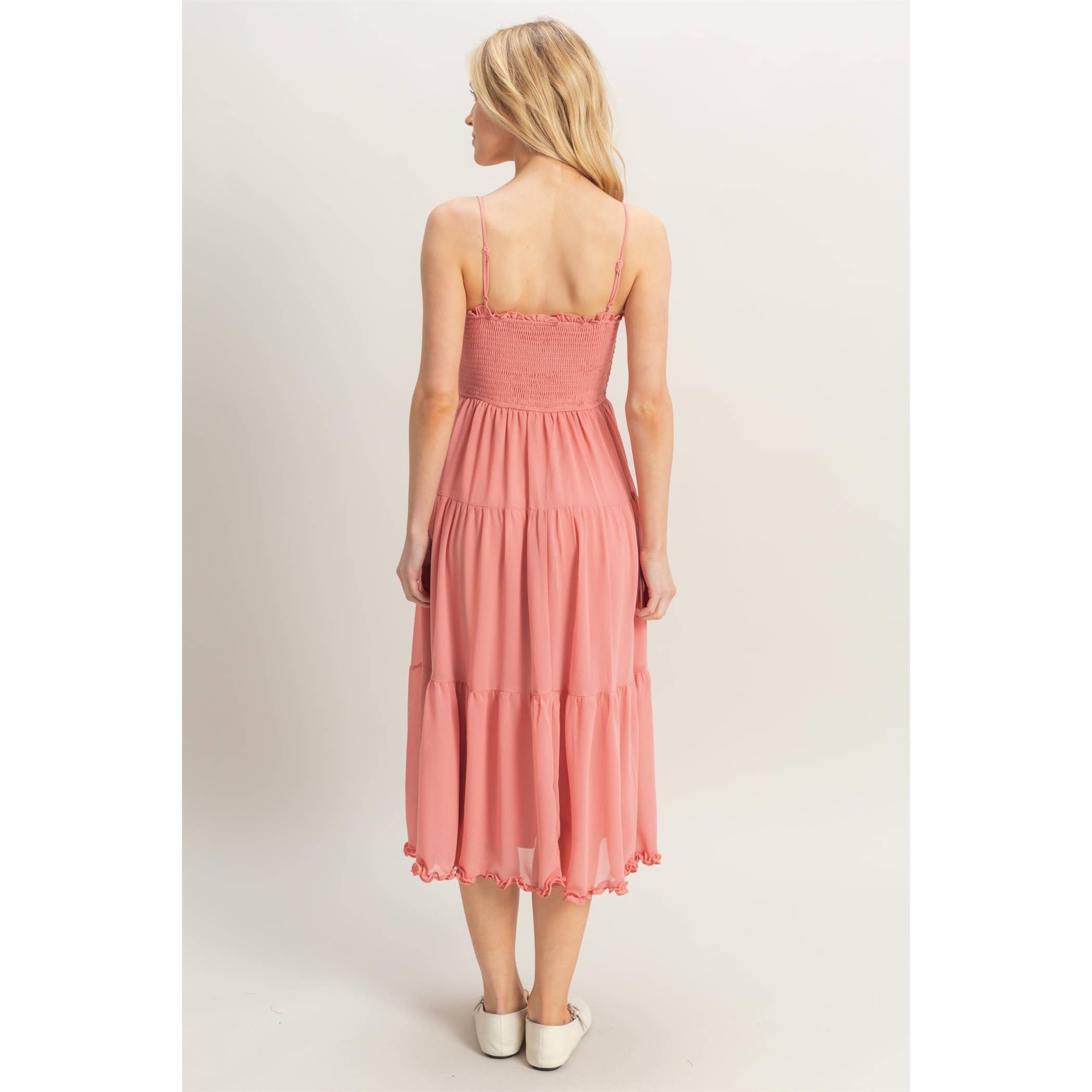 Smocked Tiered Midi Dress
