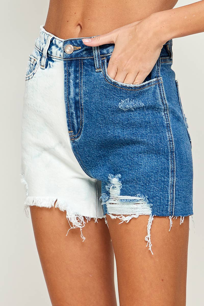 High-waisted Color-block Shorts - alternate view