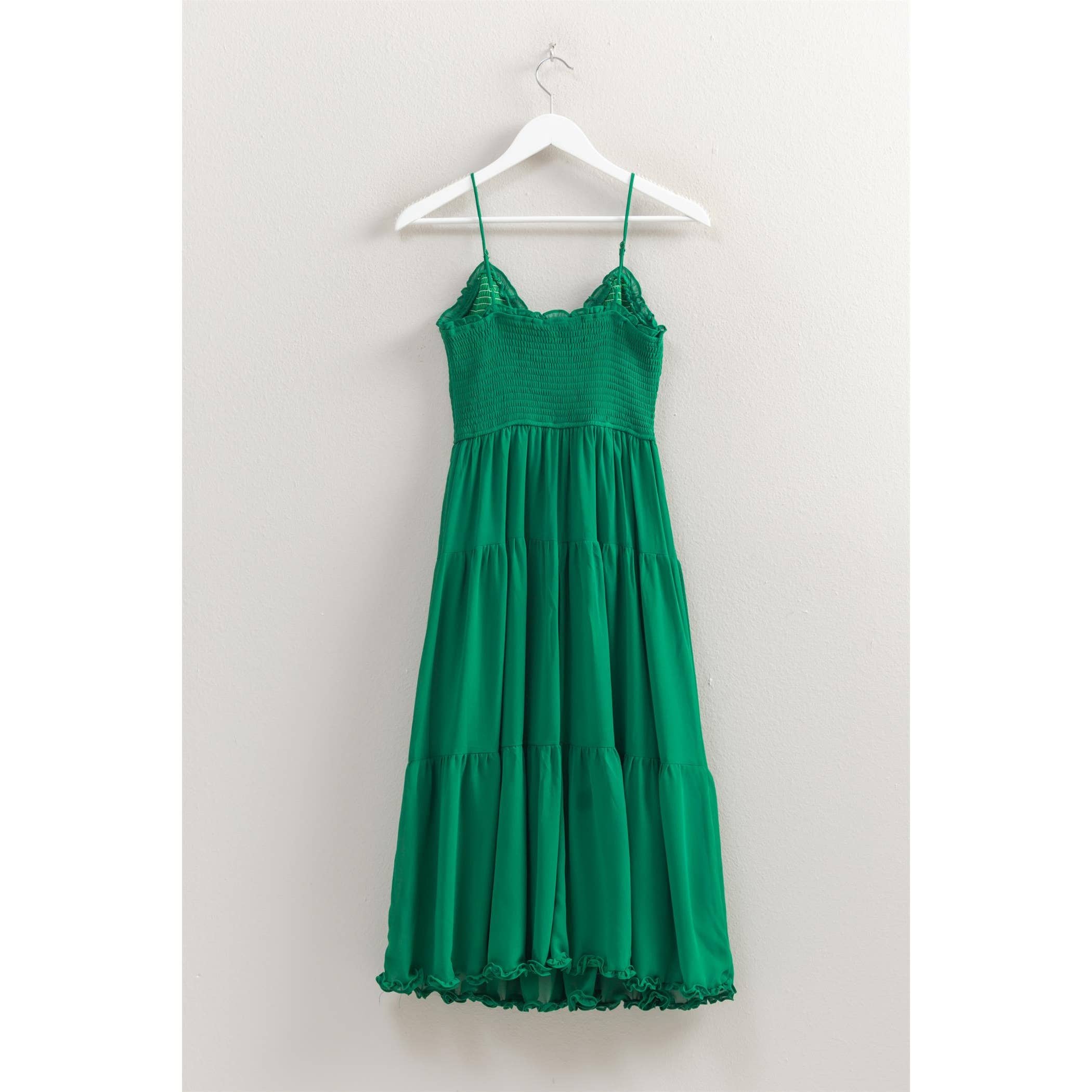 Smocked Tiered Midi Dress - alternate view