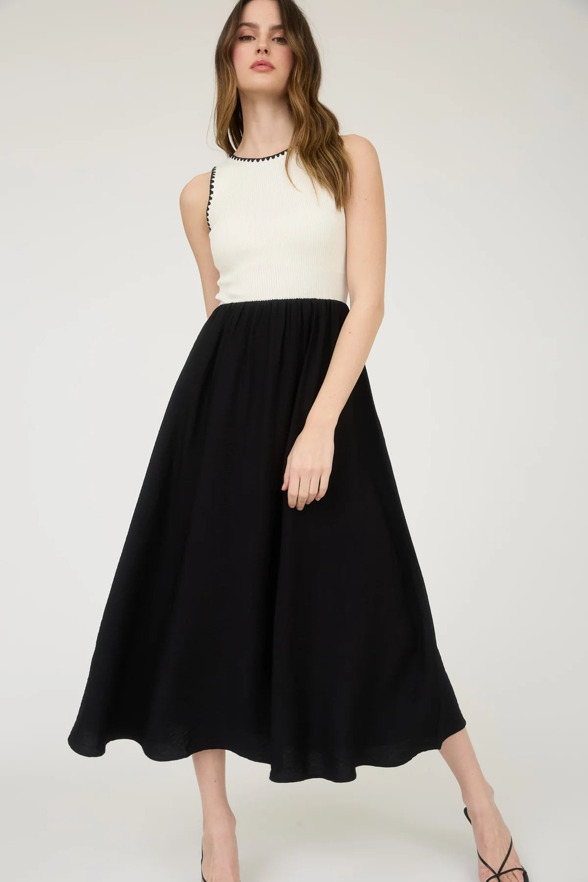 Sleeveless Knit Flared Midi - alternate view