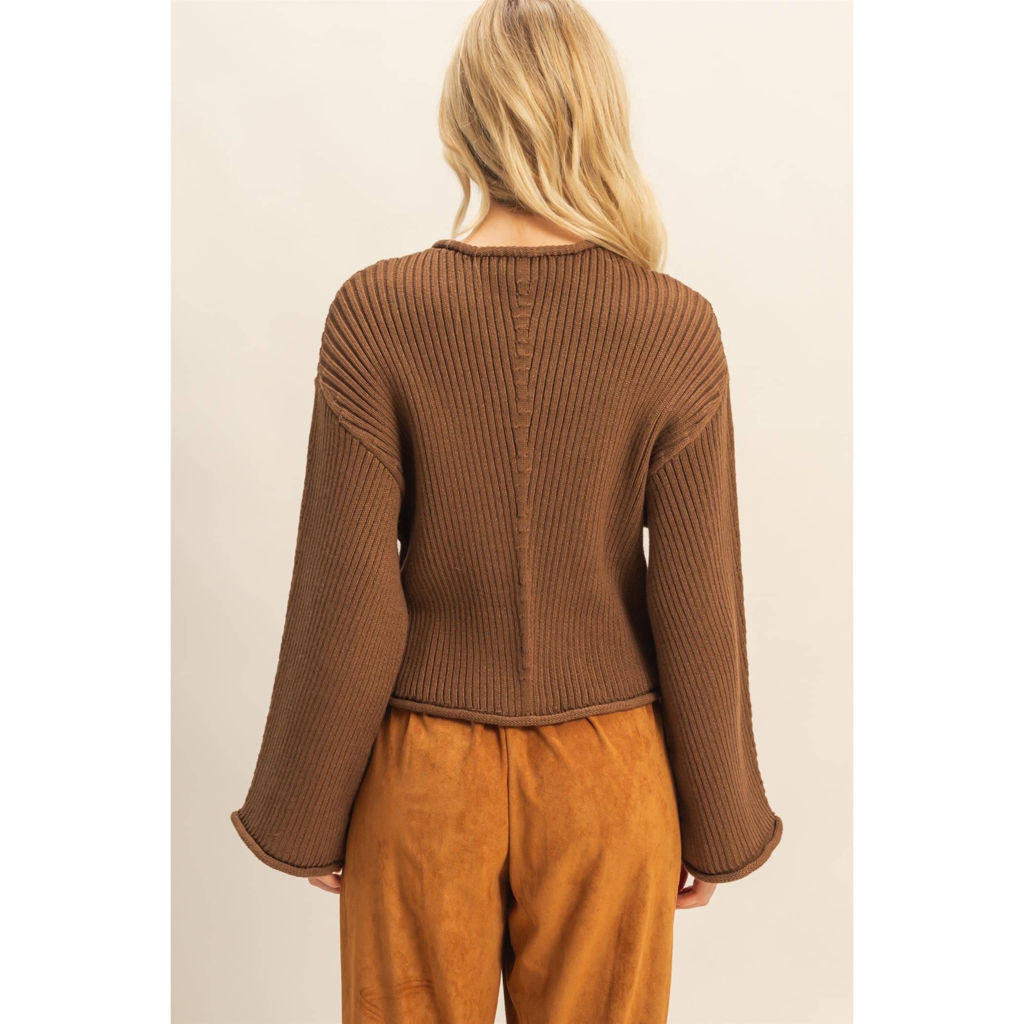 Cropped Bell – Sleeve Pullover - alternate view