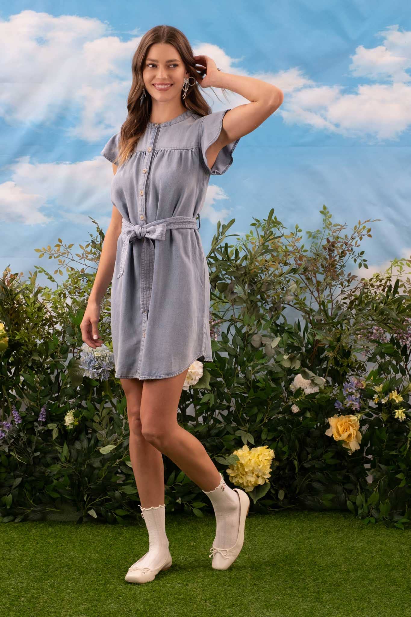 Belted Mini Dress - alternate view