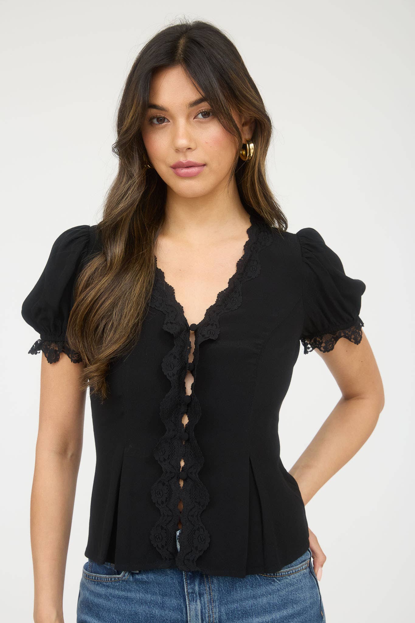 Women’ Button Down Blouse - alternate view