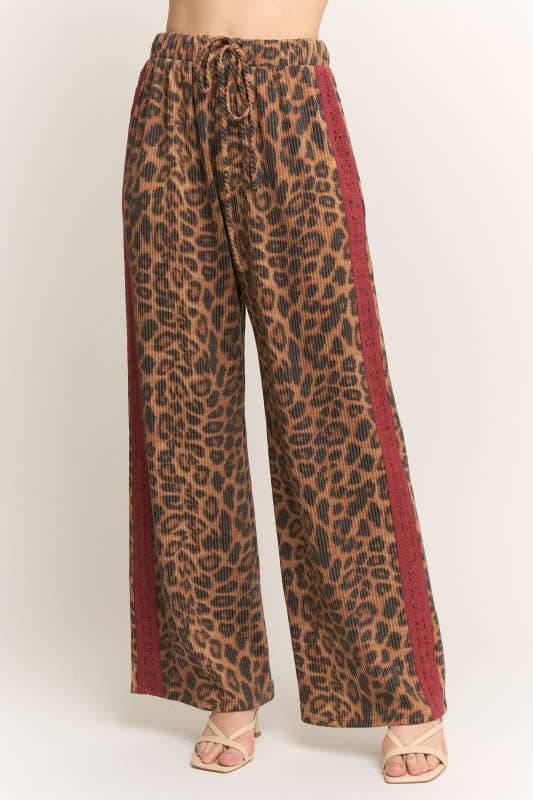 Leopard wide-leg lace pants - alternate view