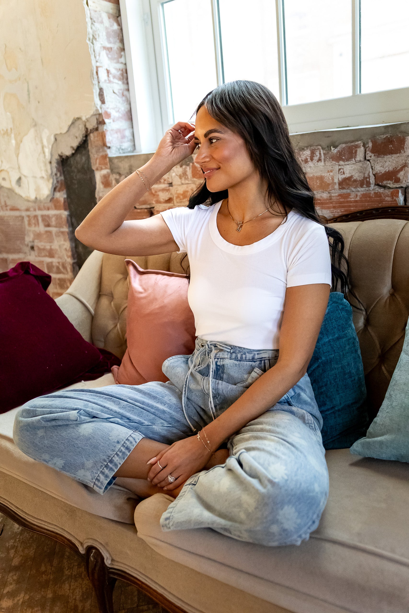Denim Drawstring Pants - alternate view